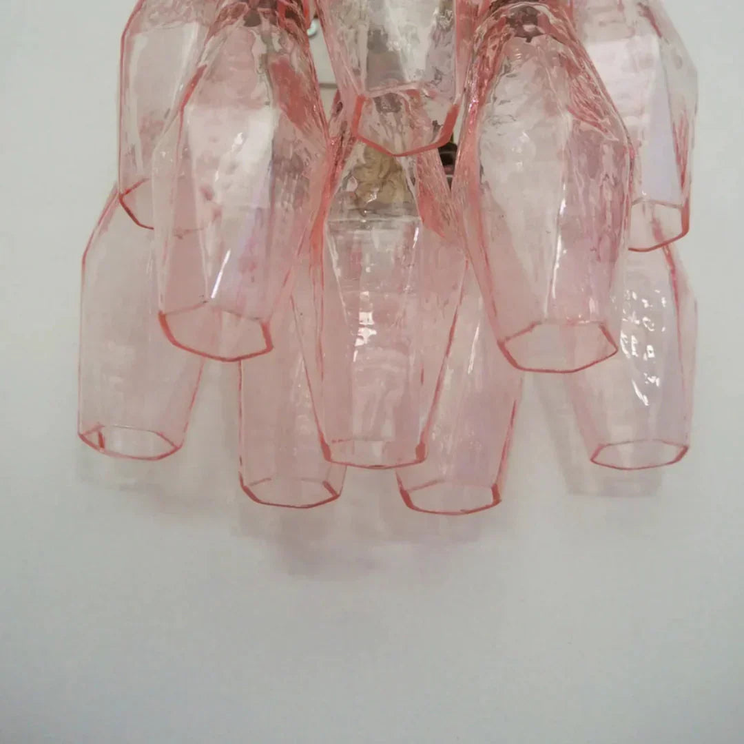 Murano Poliedri Pink Glass Wall Sconces-Wall Lamp-Briglighting