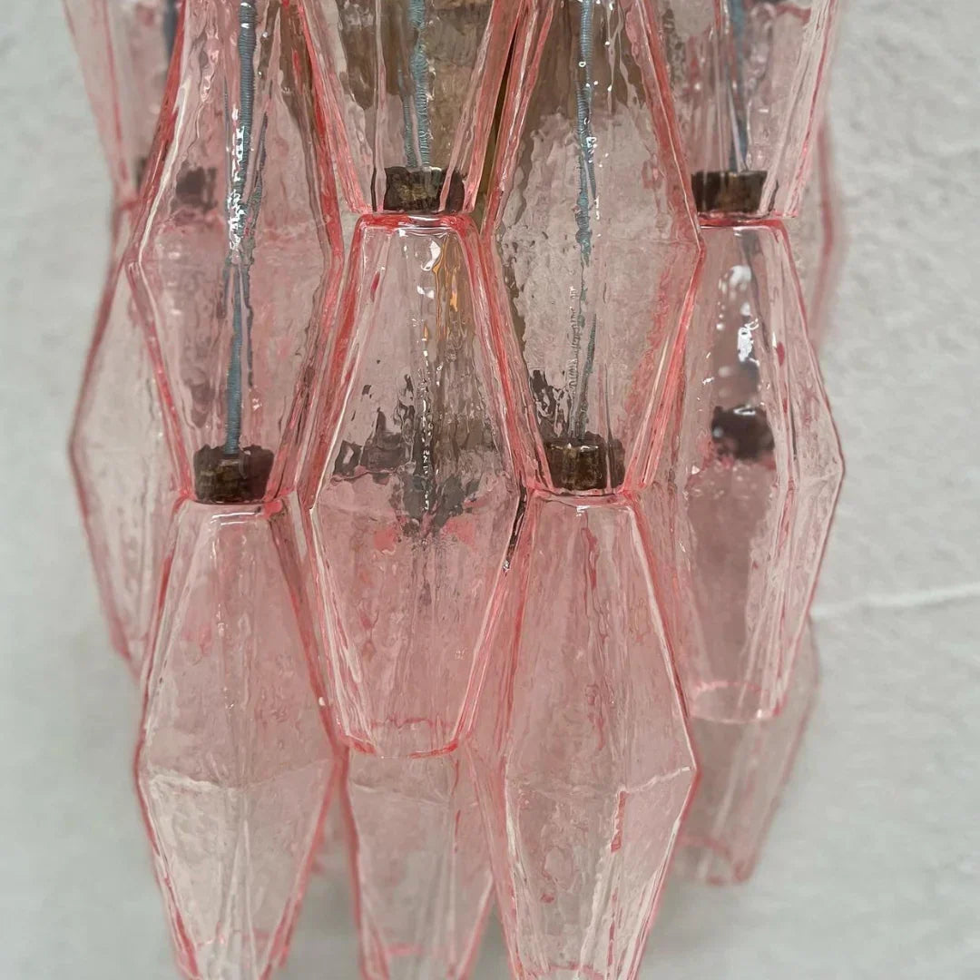 Murano Poliedri Pink Glass Wall Sconces-Wall Lamp-Briglighting