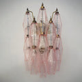 Murano Poliedri Pink Glass Wall Sconces-Wall Lamp-Briglighting