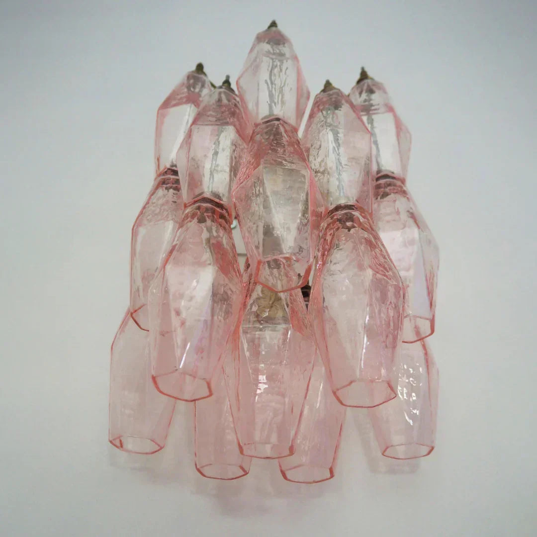 Murano Poliedri Pink Glass Wall Sconces-Wall Lamp-Briglighting
