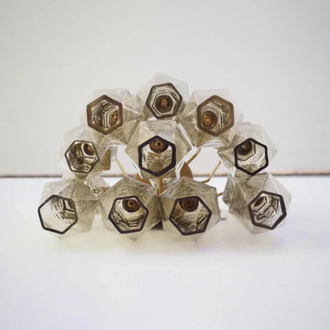 Murano Poliedri Smoked Glass Wall Sconces 9.8"-Wall Sconces-Briglighting