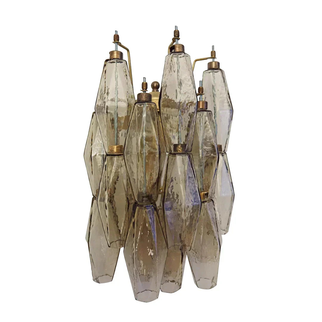 Murano Poliedri Smoked Glass Wall Sconces 9.8"-Wall Sconces-Briglighting