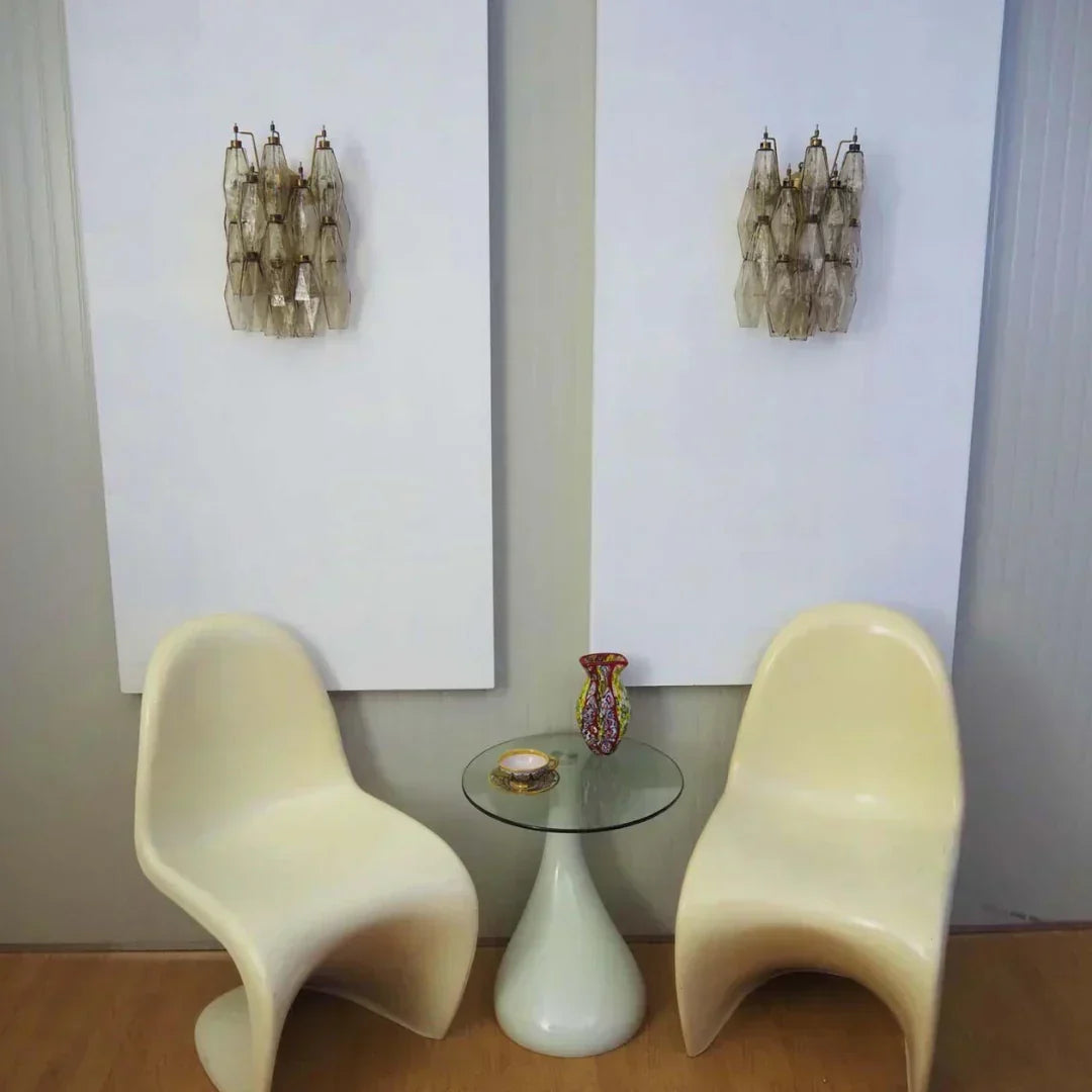Murano Poliedri Smoked Glass Wall Sconces 9.8"-Wall Sconces-Briglighting
