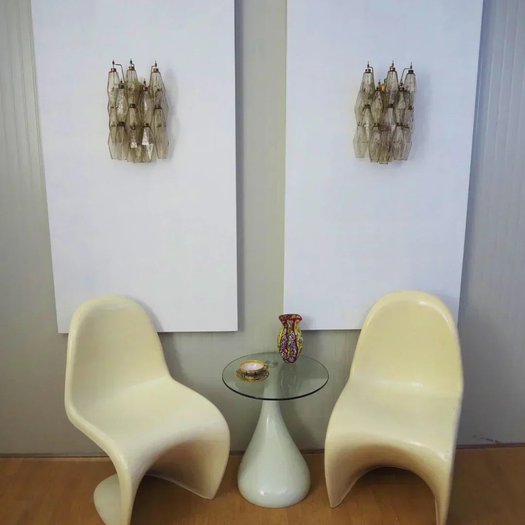 Murano Poliedri Smoked Glass Wall Sconces 9.8"-Wall Sconces-Briglighting