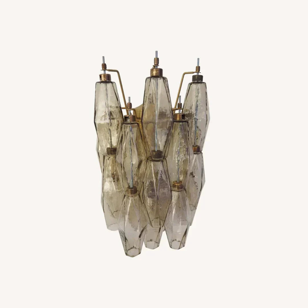 Murano Poliedri Smoked Glass Wall Sconces 9.8"-Wall Sconces-Briglighting