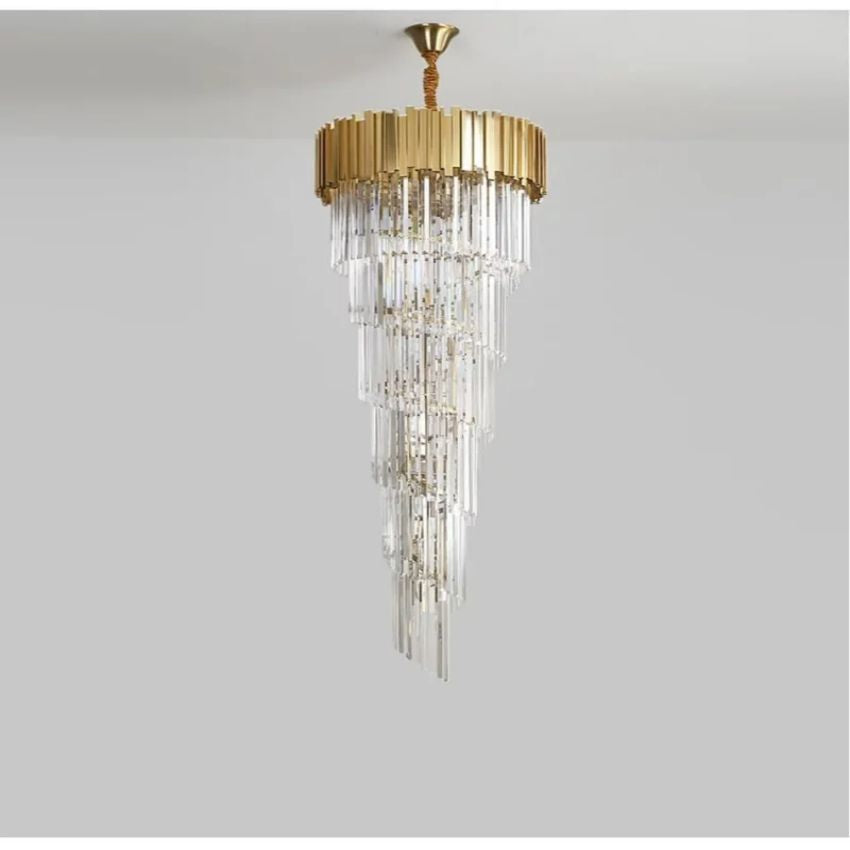 Ryan Golden Modern Crystal Chandelier-Chandelier-Briglighting