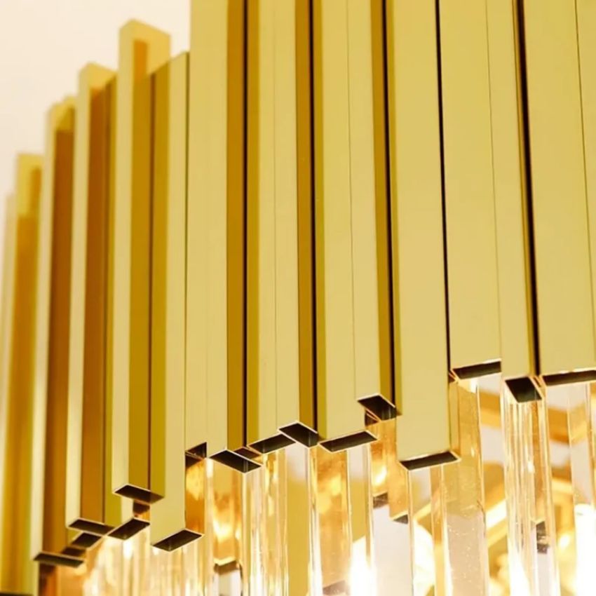 Ryan Golden Modern Crystal Chandelier-Chandelier-Briglighting