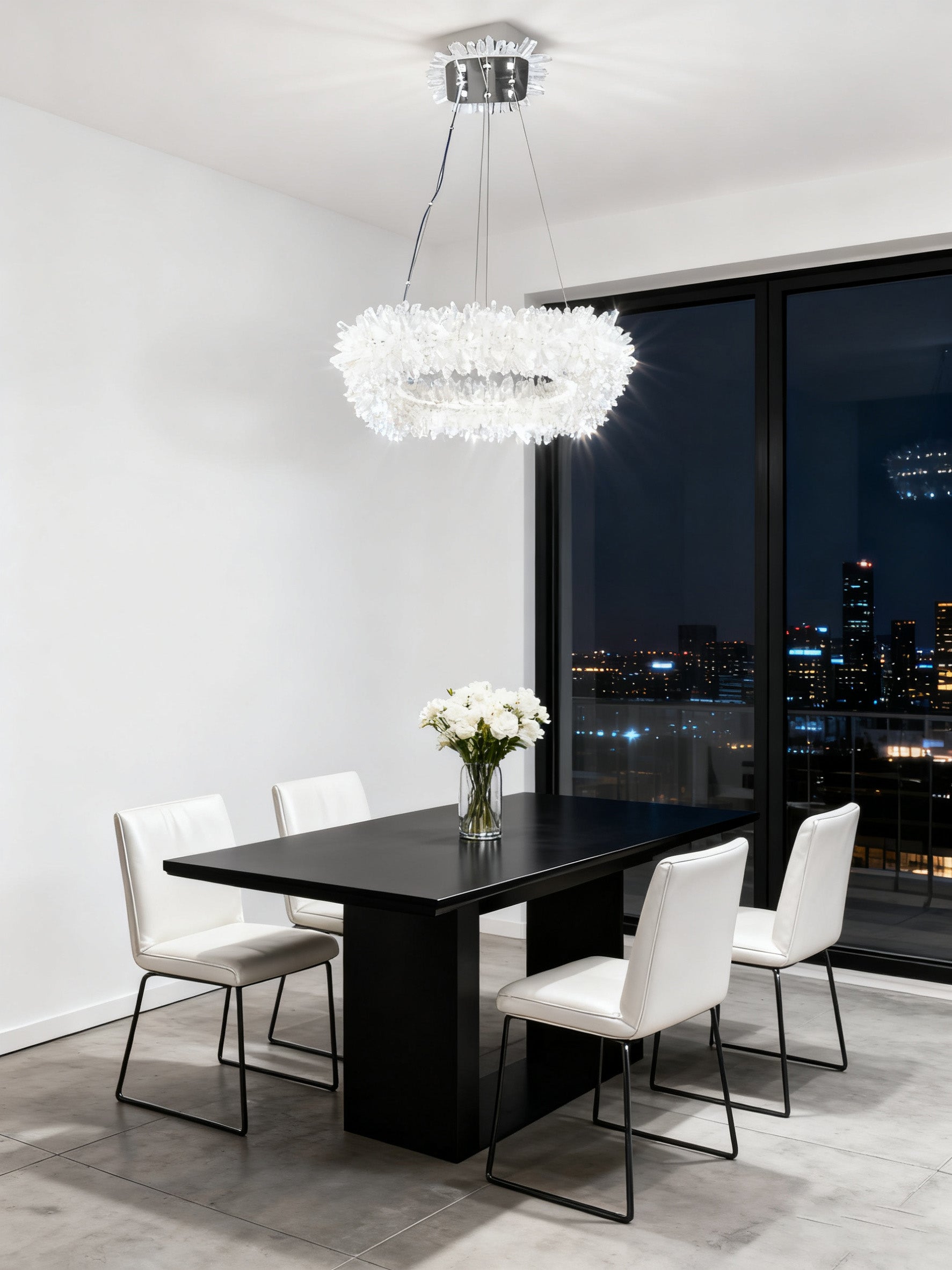 24'' Square Modern Geode Quartz Crystal Chandelier-Briglighting