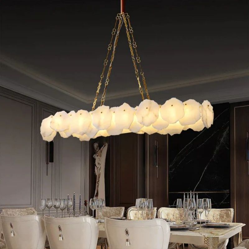 Usmisa Alabaster Chain Linear Chandelier-Chandelier-Briglighting