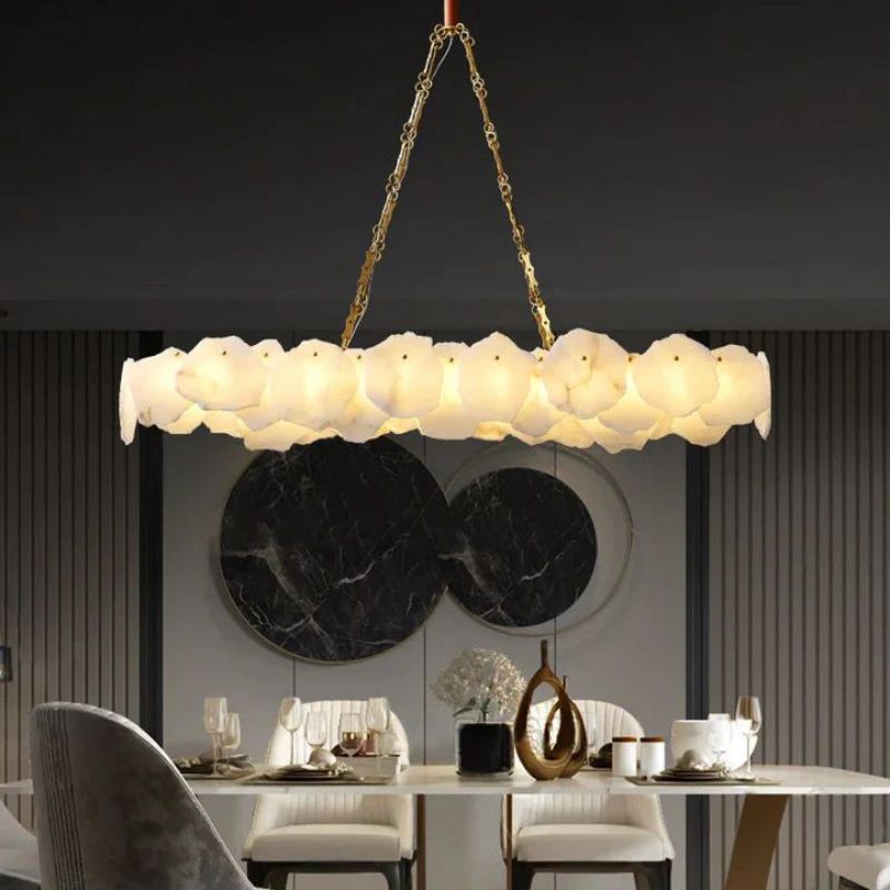 Usmisa Alabaster Chain Linear Chandelier-Chandelier-Briglighting