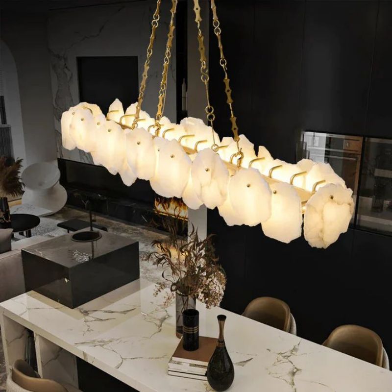 Usmisa Alabaster Chain Linear Chandelier-Chandelier-Briglighting