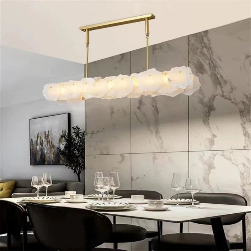 Sbulas Alabaster Linear Chandelier-Chandelier-Briglighting