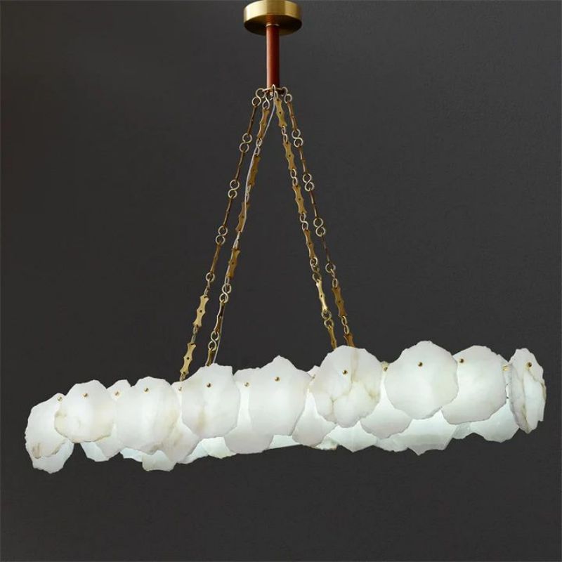 Usmisa Alabaster Chain Linear Chandelier-Chandelier-Briglighting