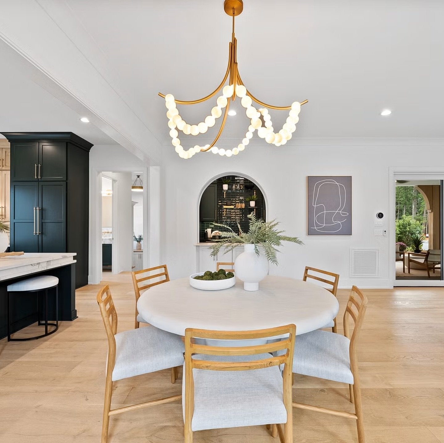 Natural Stone Illuminated Disc Chandelier-Chandelier-Briglighting