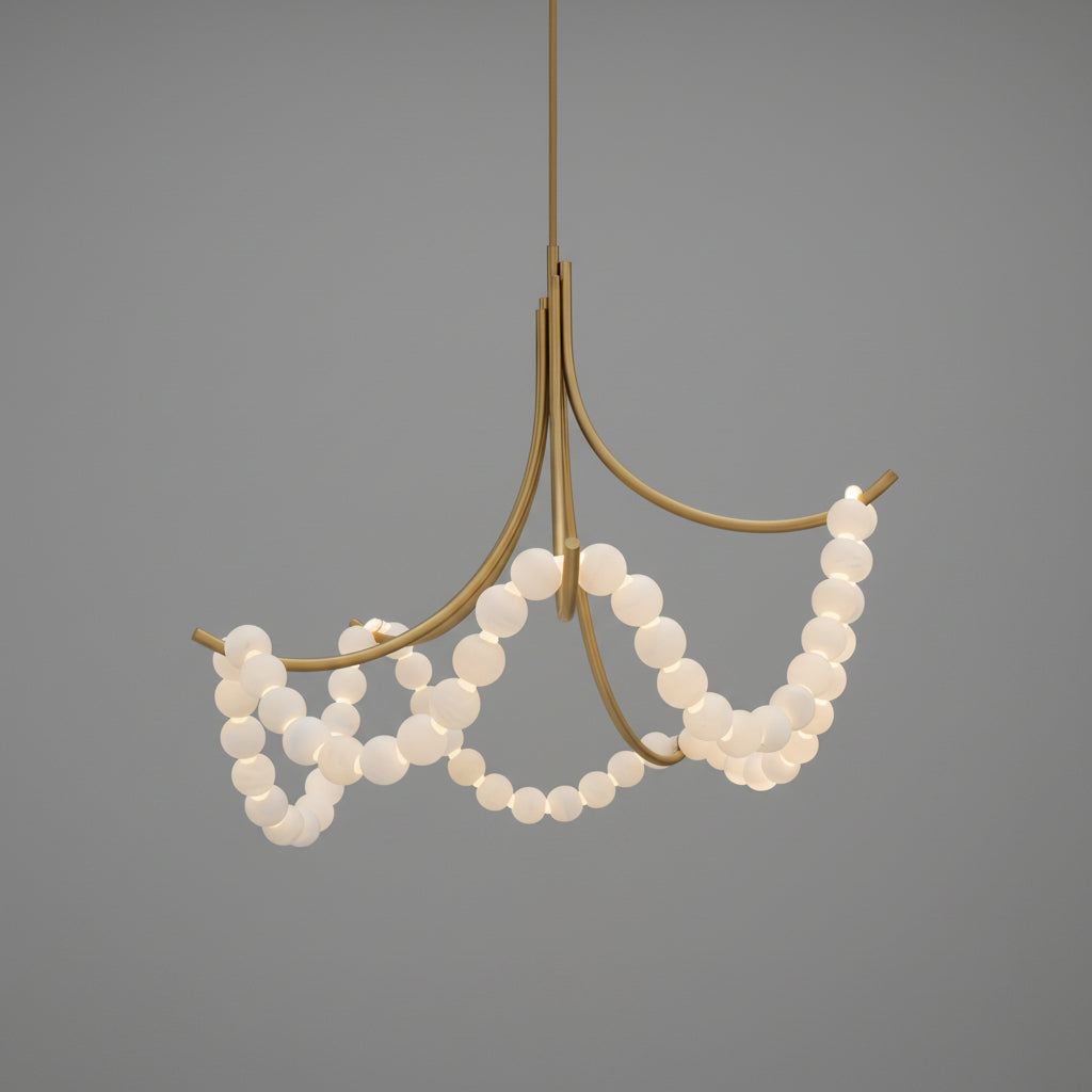 Natural Stone Illuminated Disc Chandelier-Chandelier-Briglighting