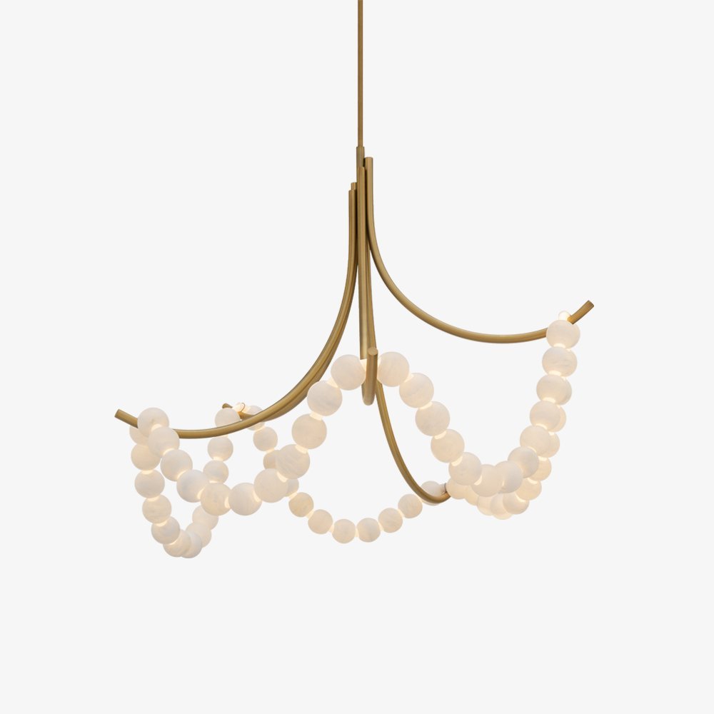 Natural Stone Illuminated Disc Chandelier-Chandelier-Briglighting