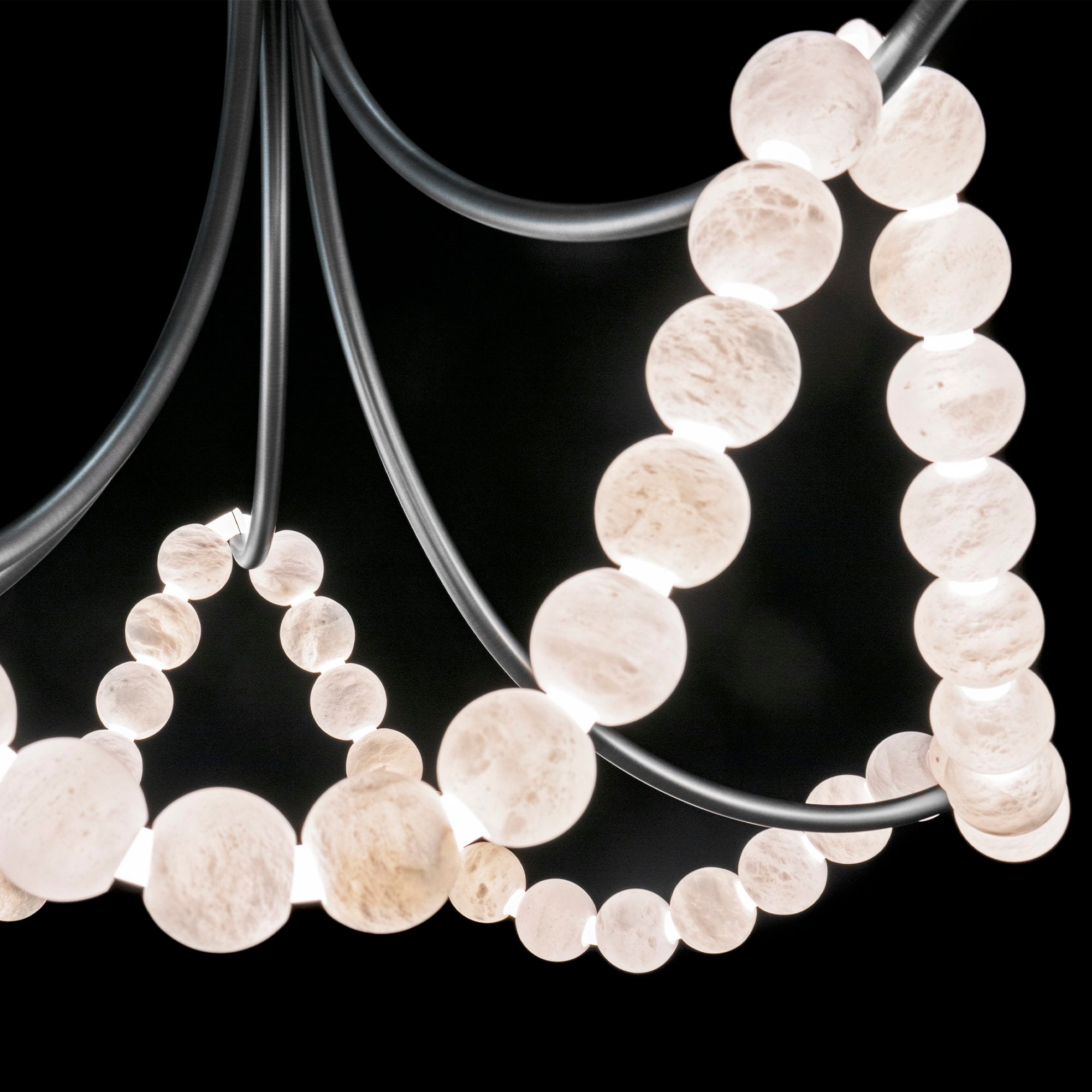 Natural Stone Illuminated Disc Chandelier-Chandelier-Briglighting