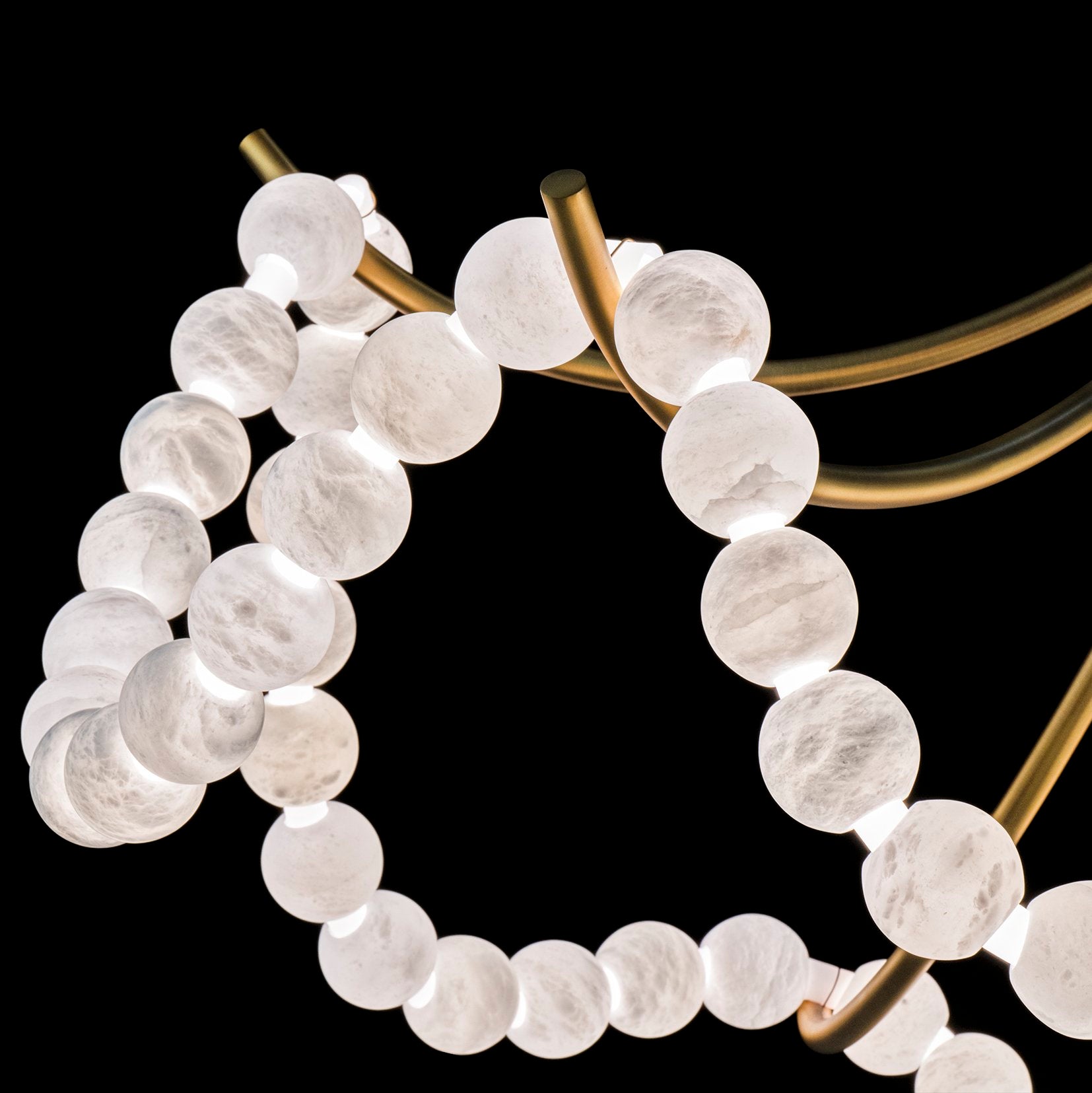 Natural Stone Illuminated Disc Chandelier-Chandelier-Briglighting