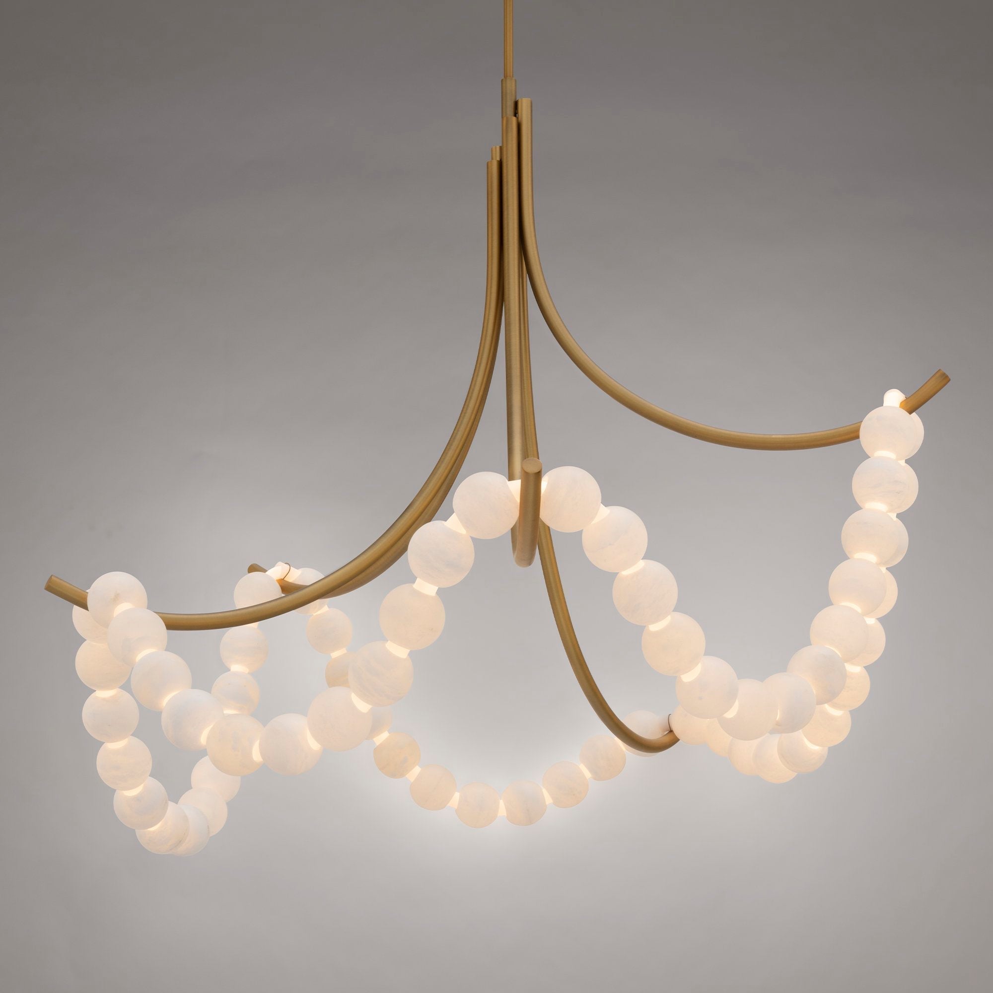Natural Stone Illuminated Disc Chandelier-Chandelier-Briglighting
