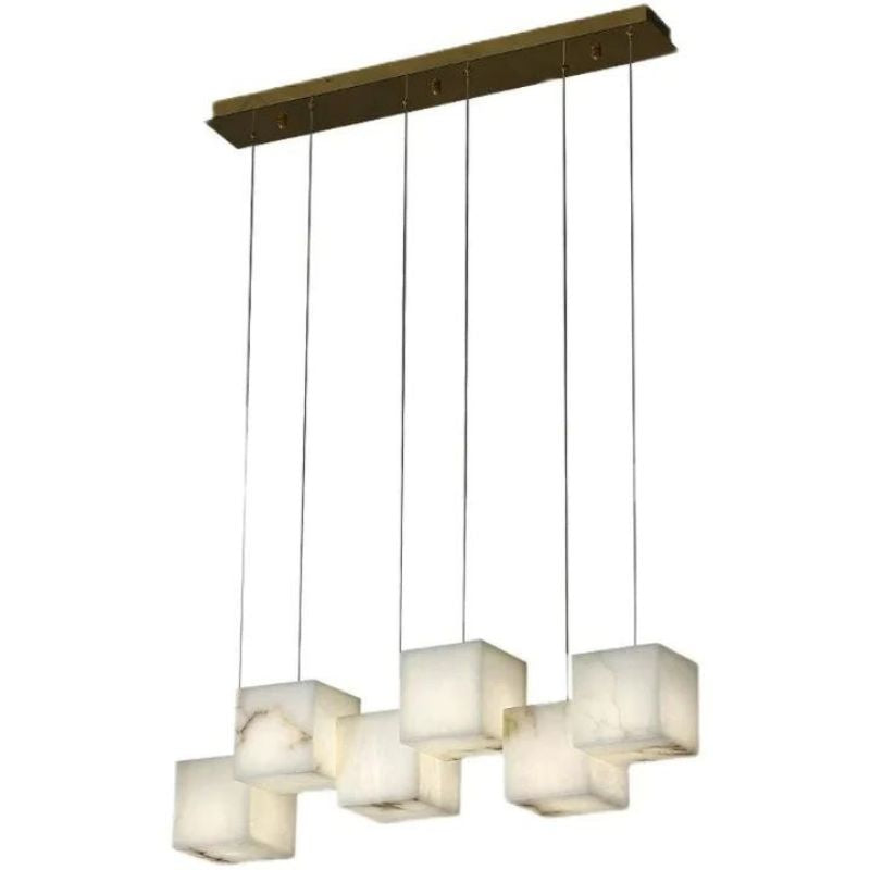 Alabaster Cubic Rectangular Chandelier-chandeliers for dining room,chandeliers for stairways,chandeliers for foyer,chandeliers for bedrooms,chandeliers for kitchen,chandeliers for living room-Briglighting