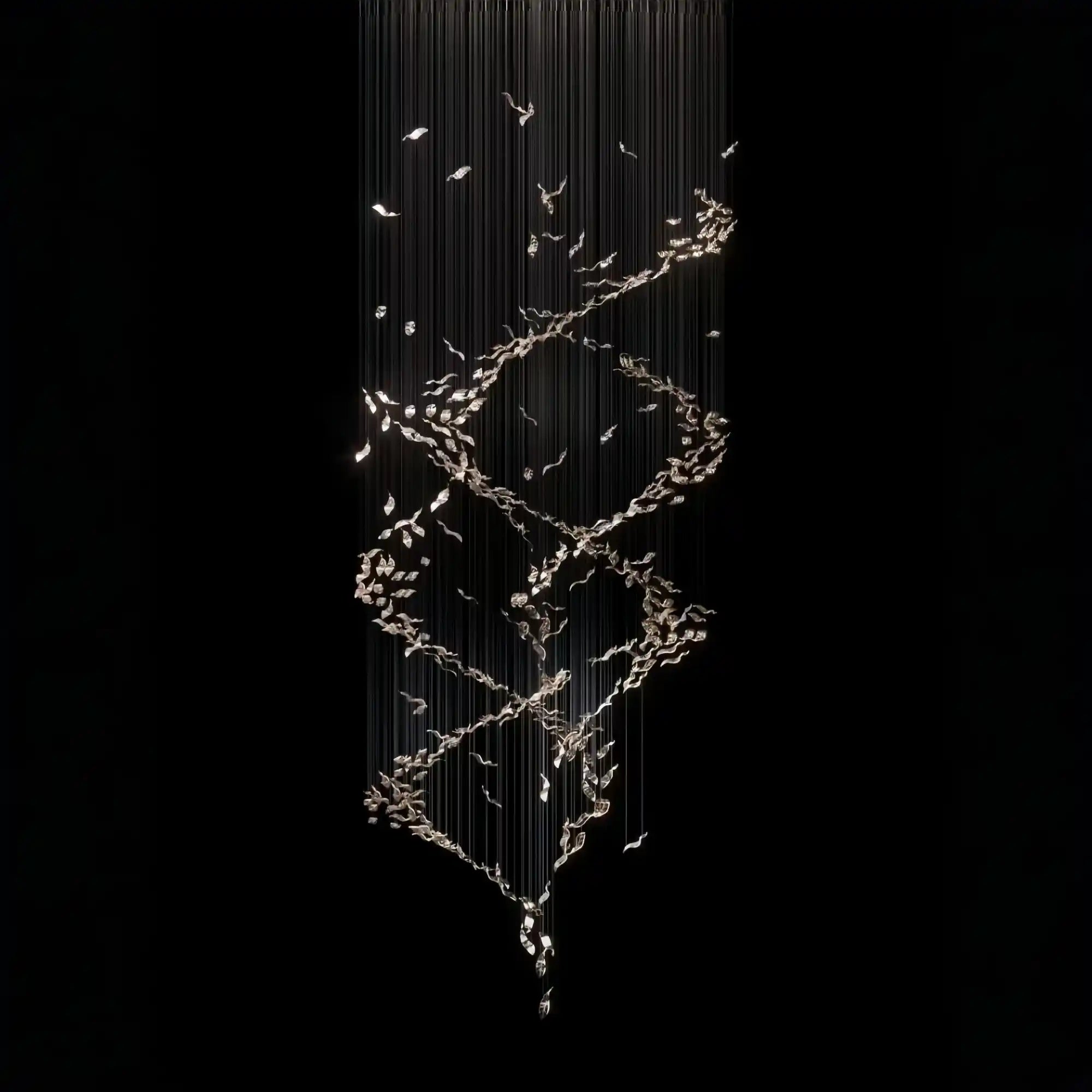 Extra Large Luxury Art Double Spiral Creative Crystal Chandelier For High-ceiling Foyer/Hallway/Entryway-Briglighting