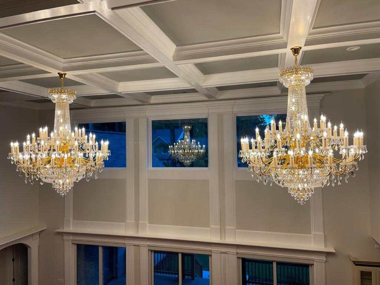 59X69 Inch Large Gold Chandelier Elegant Crystal Chandelier Foyer Lighting-Briglighting