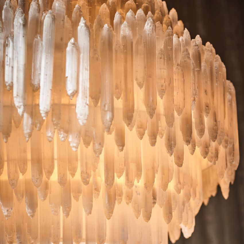 Selenite Round Chandelier-Chandelier-Briglighting