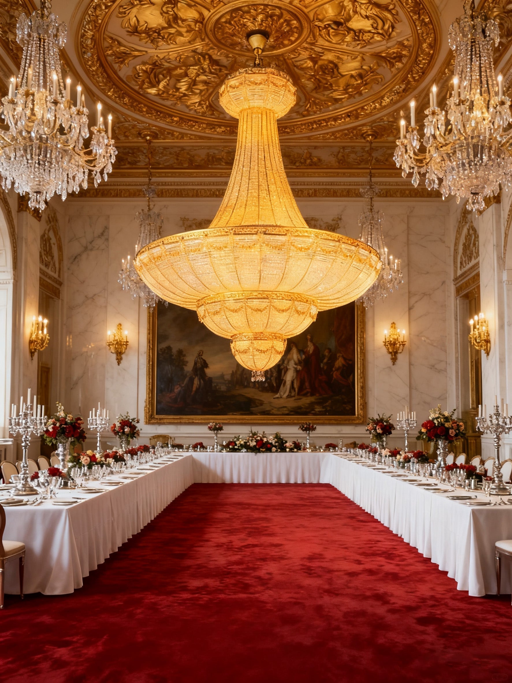 51X65 Inch Large Gold Empire Style Crystal Chandelier for High Ceilings-Briglighting