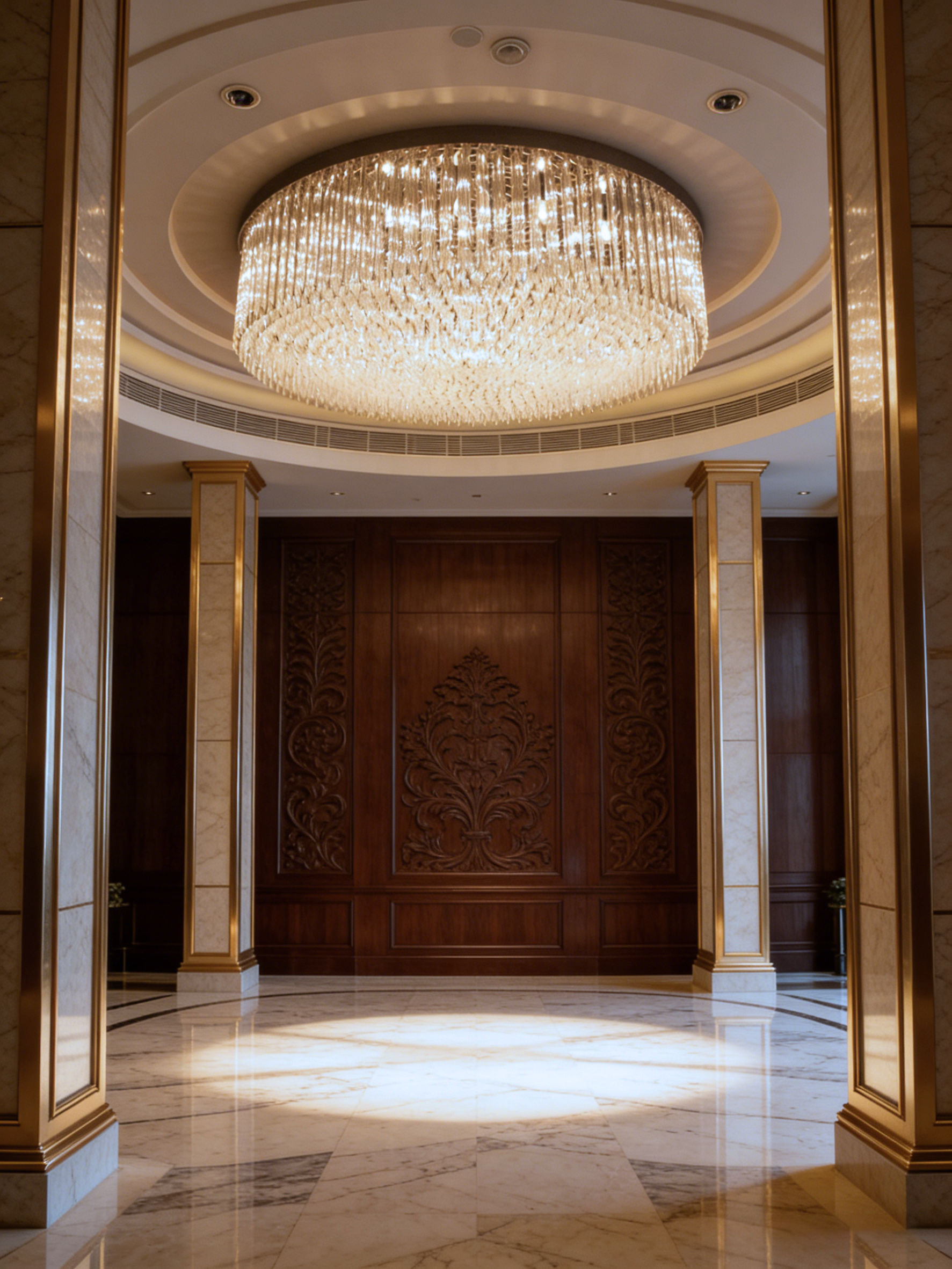 60 Inch Round Big Modern Flush Mounted Chandelier Light for Low Ceiling Rooms-Briglighting