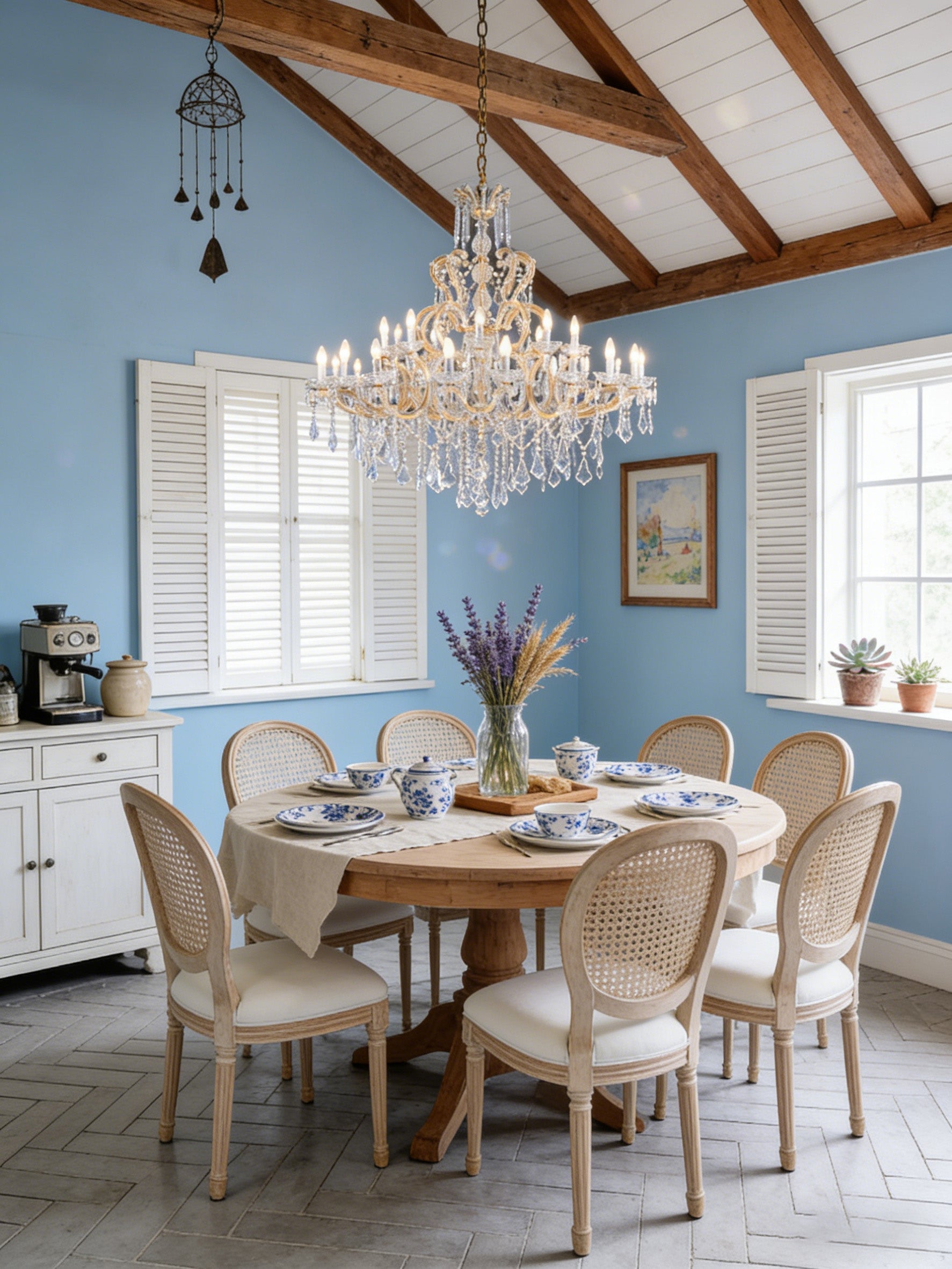 57X53 Inch Two Tiers Candle Style Crystal Chandelier 30 Lights Gold Maria Theresa Chandelier for Dining Room-Briglighting