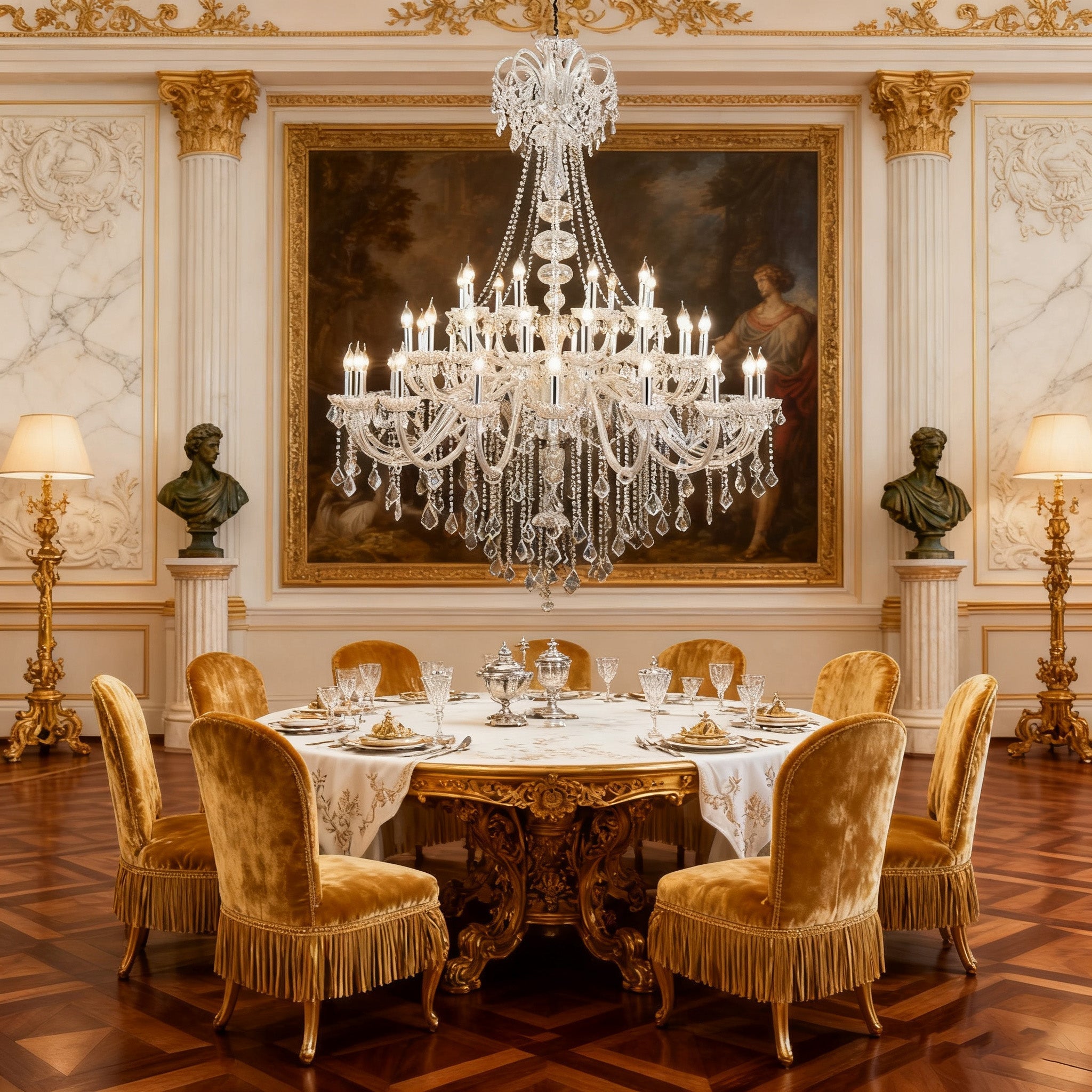 59X75 Inch 3 Tiers Candle Style Crystal Chandelier 45 Lights Big Chandelier for Living Room-Briglighting