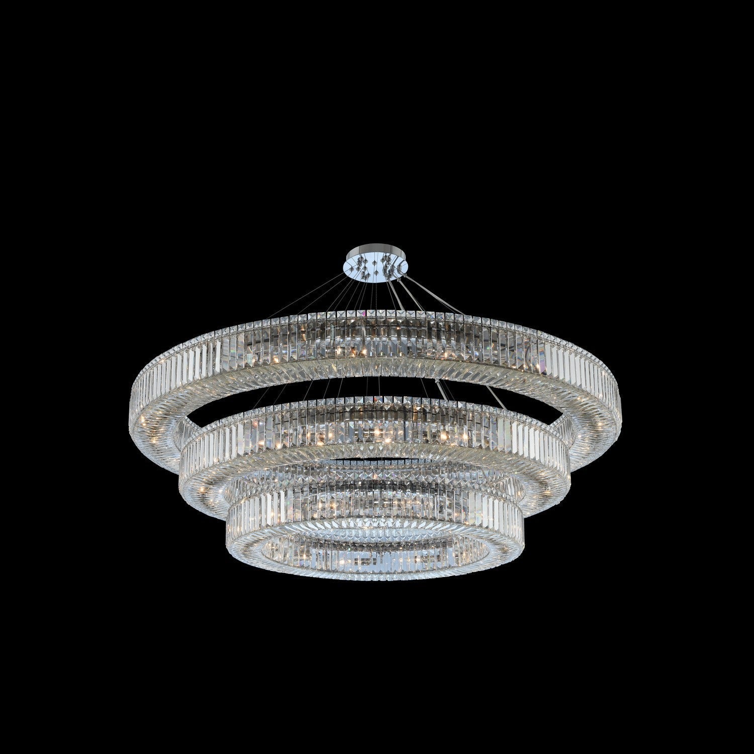 (60+47+36) Inch 3-Ring Modern Crystal Chandelier for Living Room Big Banquet Hall Chandelier Light-Briglighting