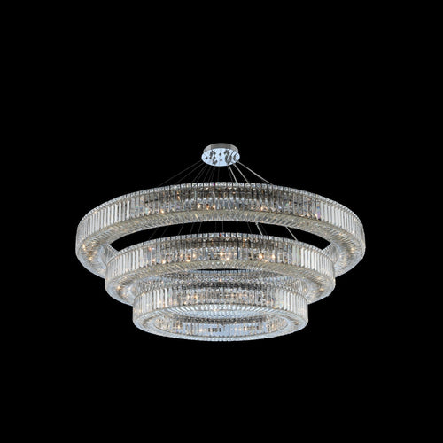 (60+47+36) Inch 3-Ring Modern Crystal Chandelier for Living Room Big Banquet Hall Chandelier Light-Briglighting