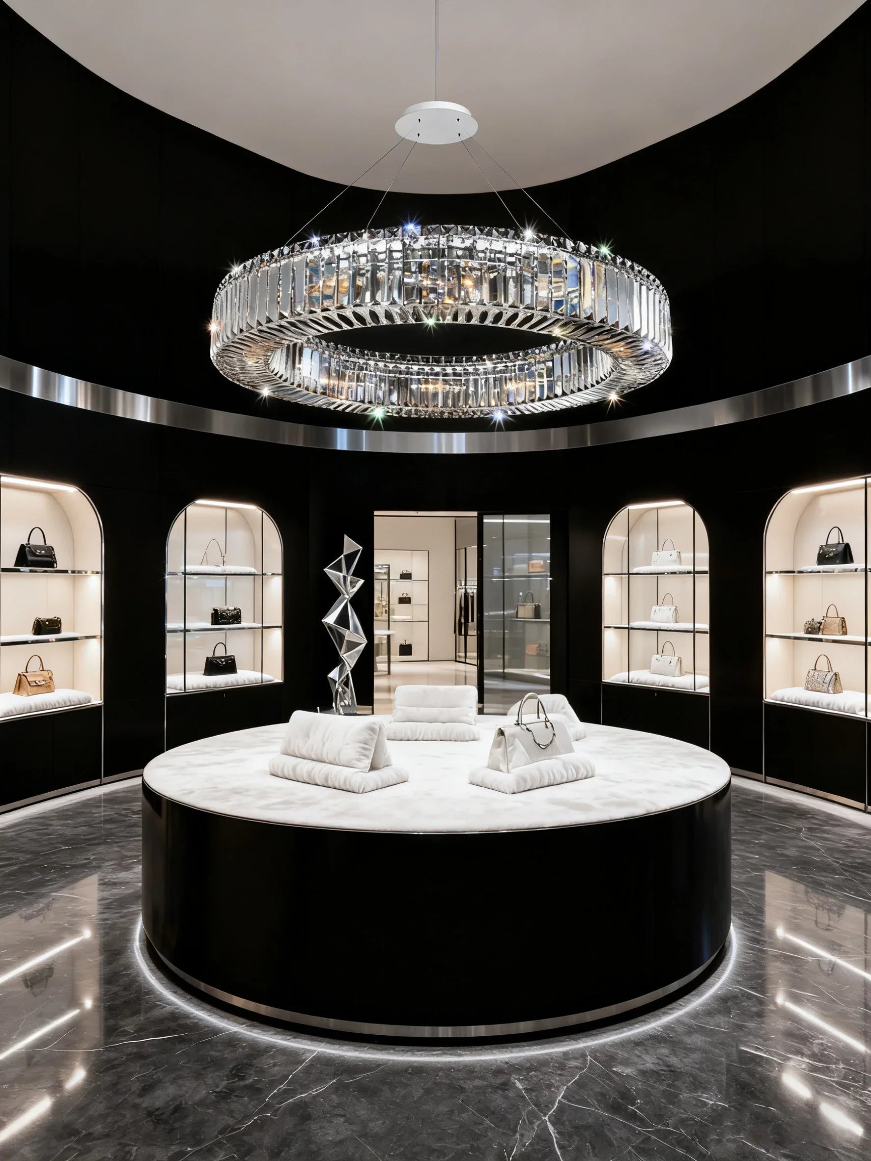 36 Inch Round Ring Chandelier Modern Crystal Chandelier for Bedroom-Briglighting