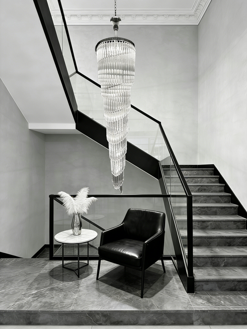 102 Inch Tall Chandelier Modern Spiral Crystal Chandelier for High Ceiling Staircase-Briglighting