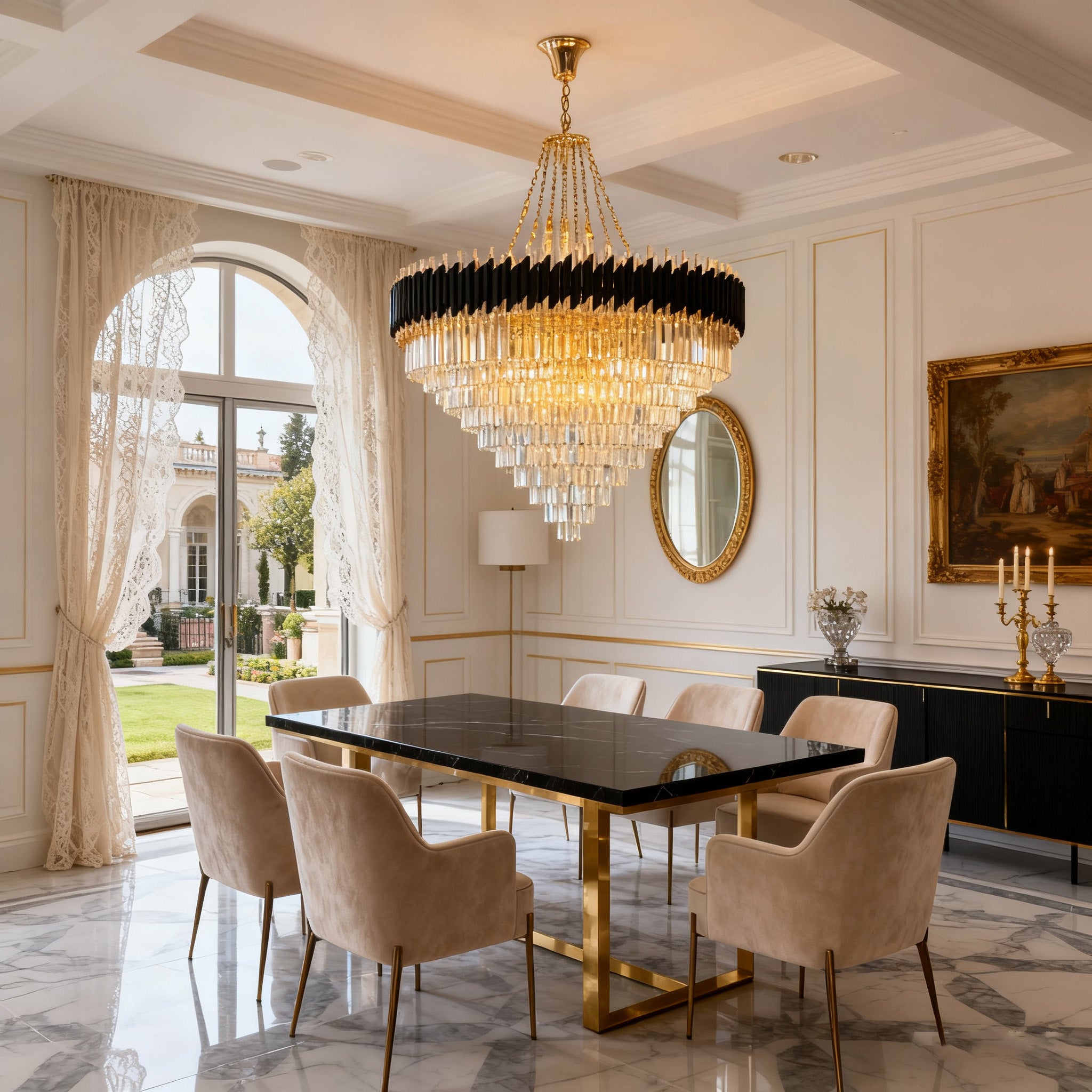 60 Inch Luxury Modern Round Crystal Chandelier Lighting for Living Room-Briglighting