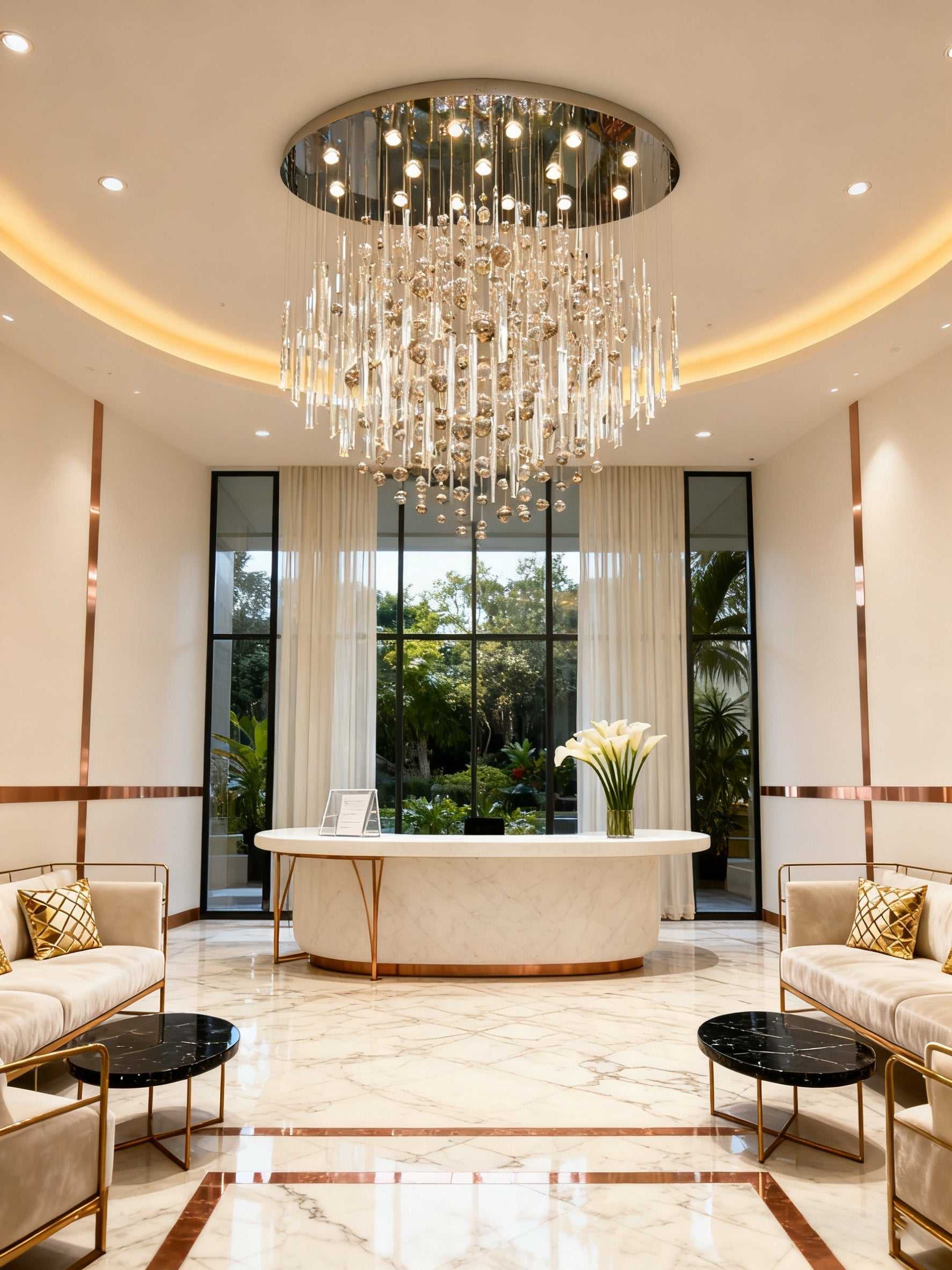 59'' Oval Chandelier for Dining Room Big Modern Glass Bubble Chandelier-Briglighting