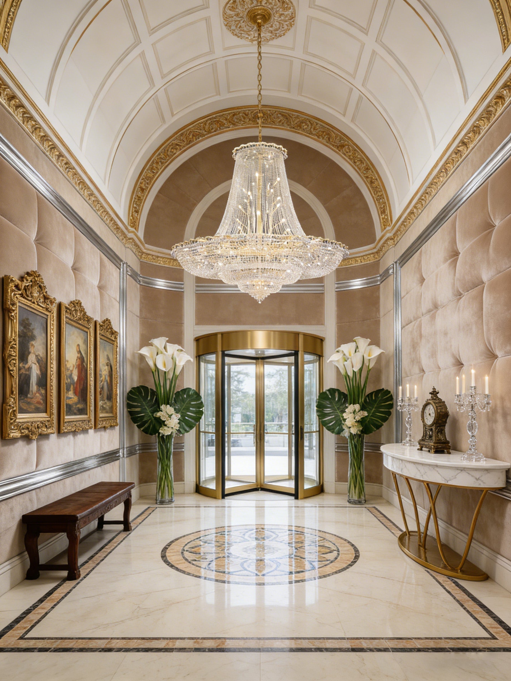 79X69 Inch Extra Wide Chandelier Large Gold Crystal Foyer Lighting-Briglighting