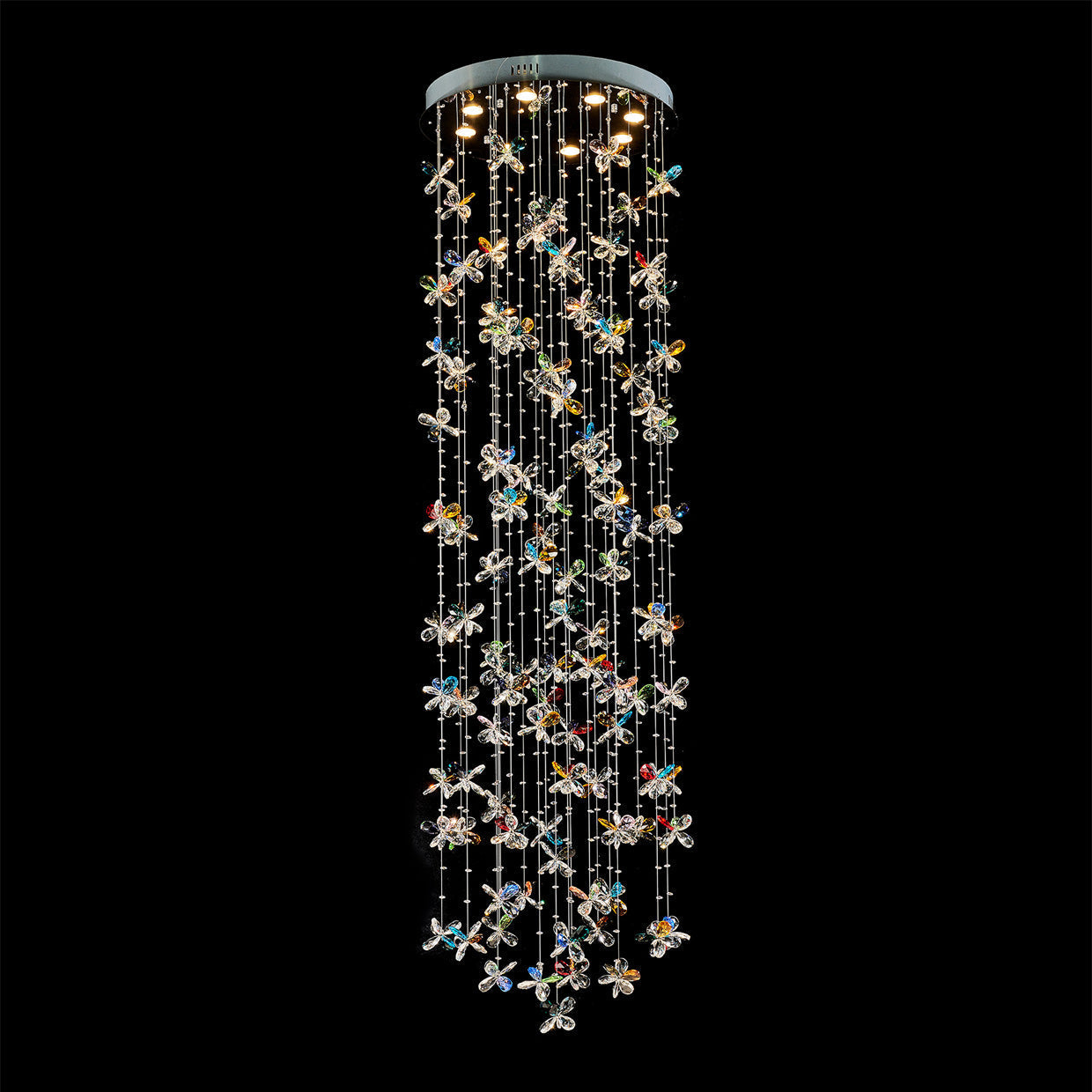 79'' Long Staircase Chandelier Modern Sparkling Crystal Lighting for High Ceilings-Briglighting