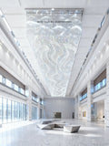 72X120 Inch Custom Made Extra Large Rectangle Flush Mounted Crystal Chandelier for Event Hall-Briglighting