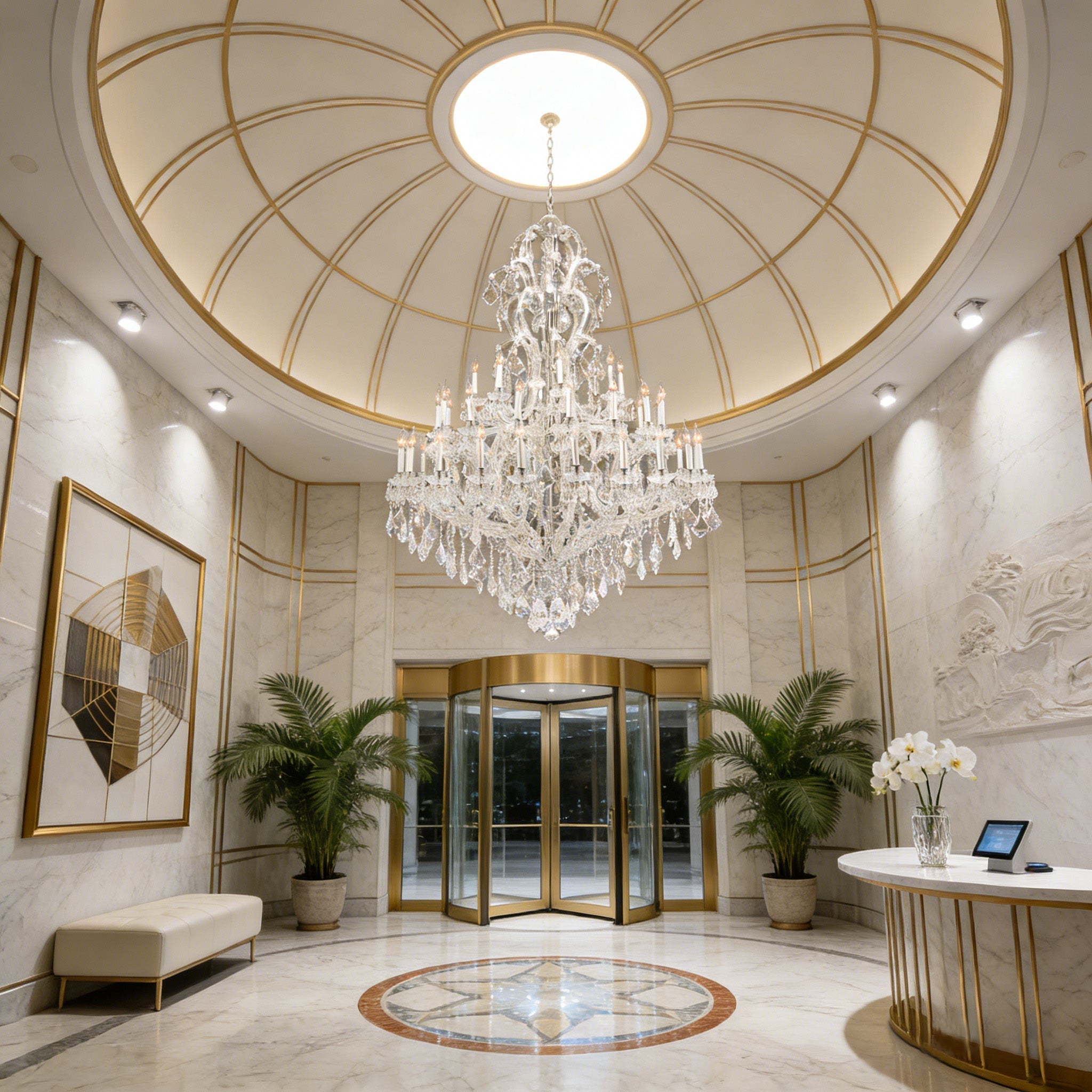 59X85 Inch Tall Chandelier for High Ceiling Foyers 48 Lights Chrome Elegant Crystal Lighting-Briglighting