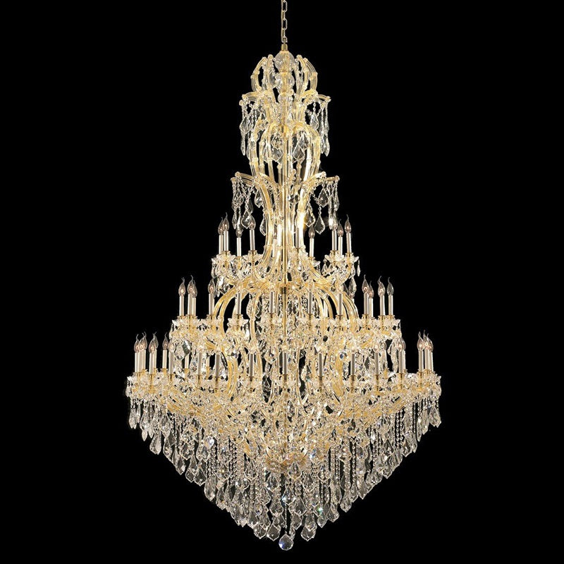 77X124 Inch Huge High Ceiling Chandelier 72 Lights Elegant Large Chrome Maria Theresa Crystal Chandelier-Briglighting