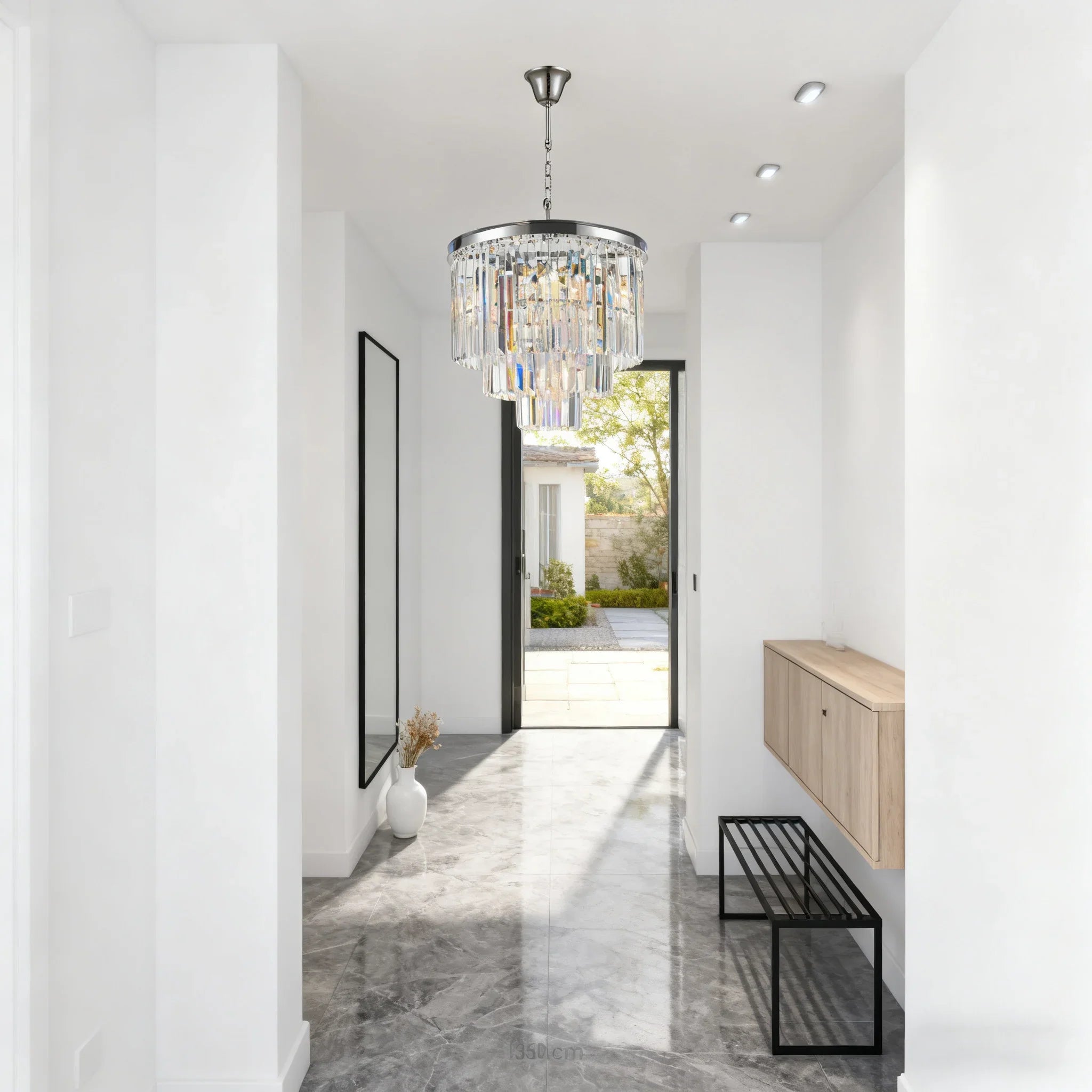 20-39 Inch Round Crystal Lighting Multiple Tiered Modern Chandelier for Living Room-Briglighting