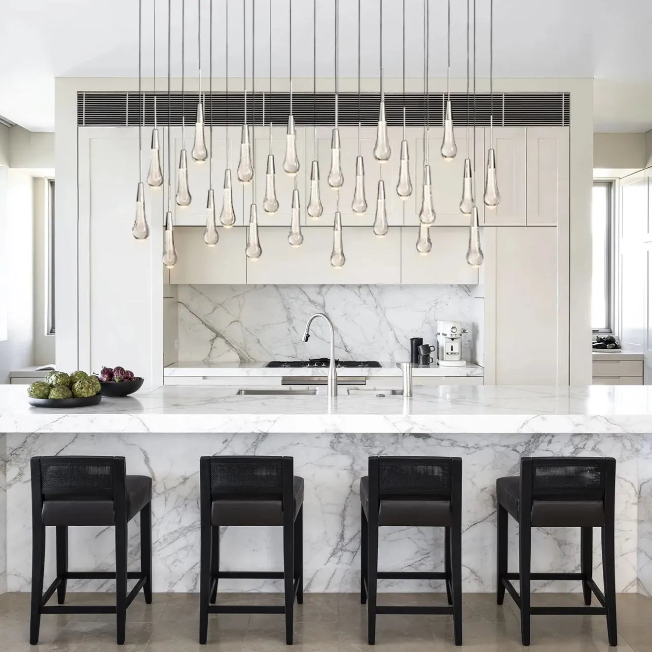 Solitaire Linear Chandelier 37'' 50'' 70'' 87" 120"W-Chandelier-Briglighting