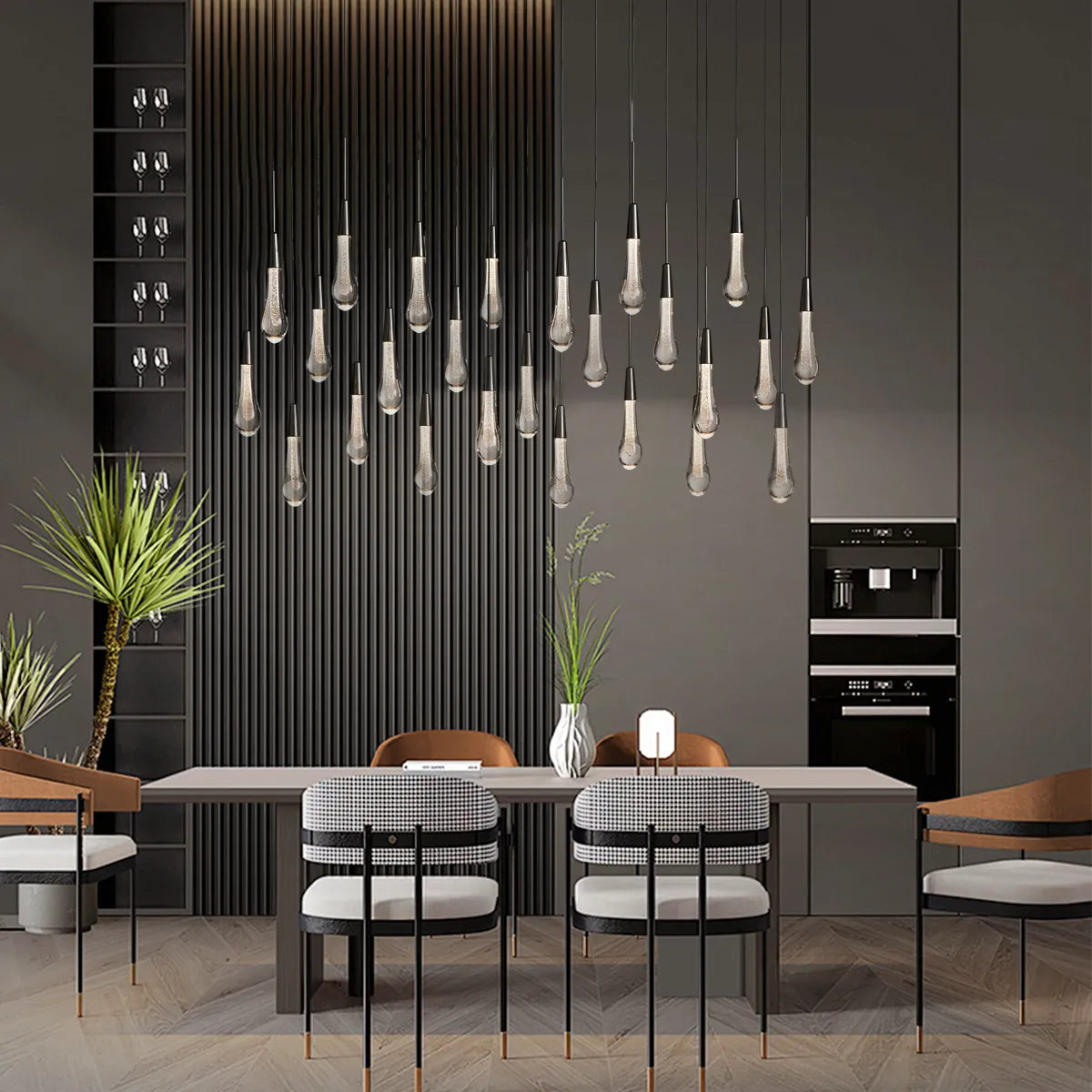 Solitaire Linear Chandelier 37'' 50'' 70'' 87" 120"W-Chandelier-Briglighting