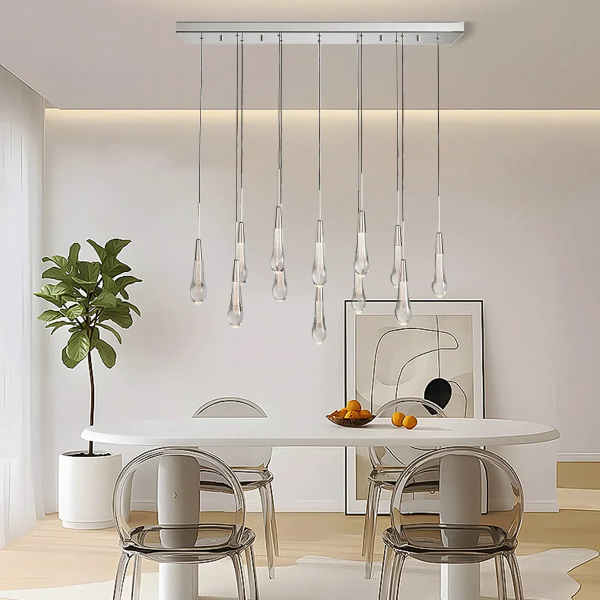 Solitaire Linear Chandelier 37'' 50'' 70'' 87" 120"W-Chandelier-Briglighting