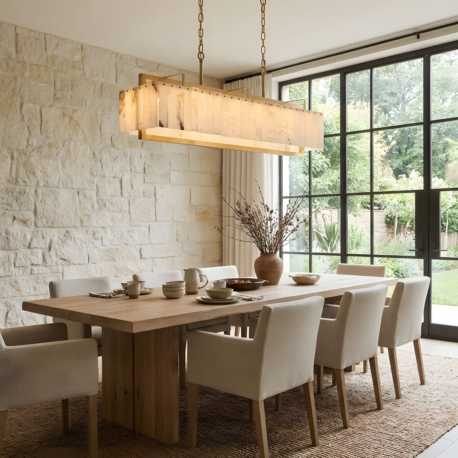 Premium Solstice Bar Alabaster Chandelier-Chandelier-Briglighting