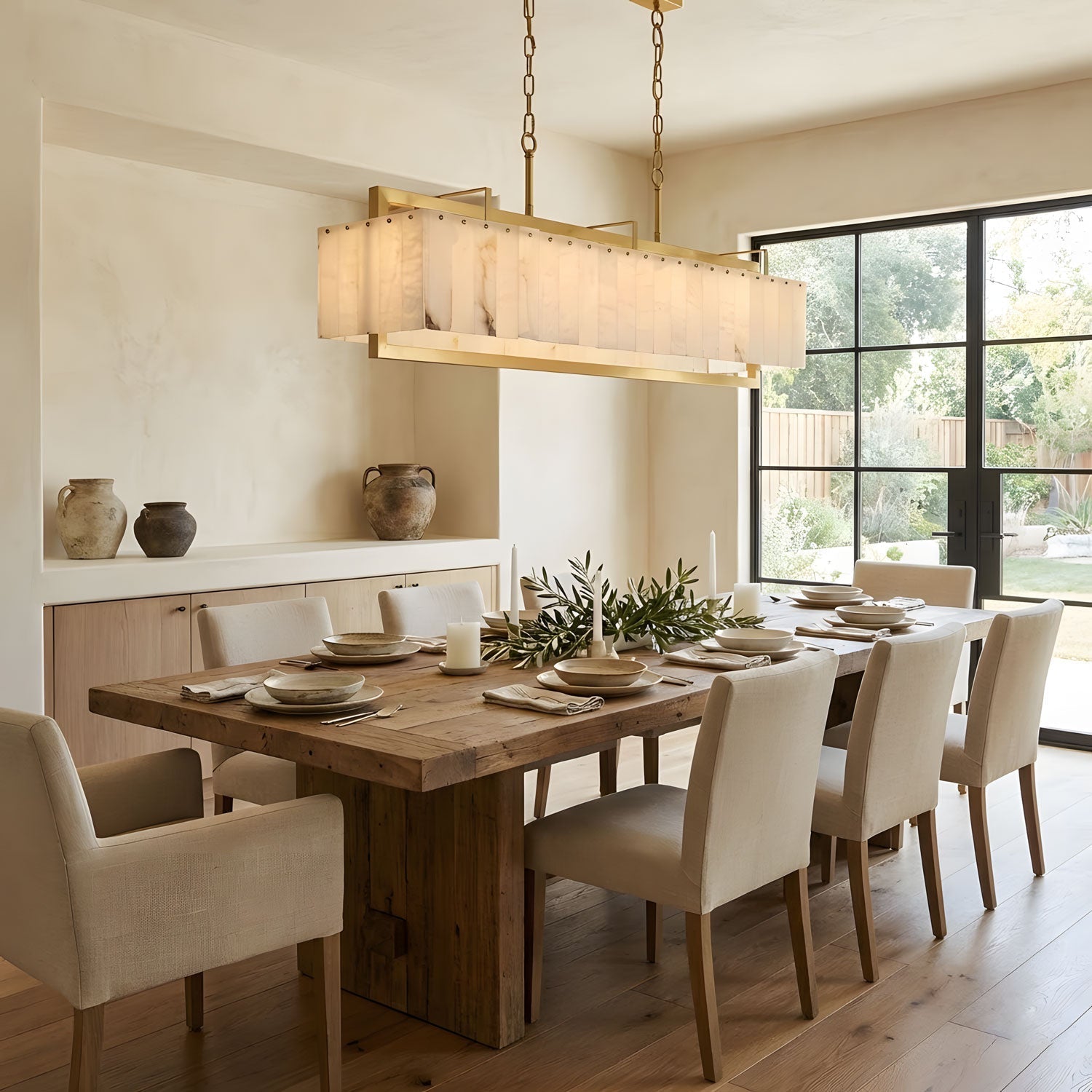 Premium Solstice Bar Alabaster Chandelier-Chandelier-Briglighting