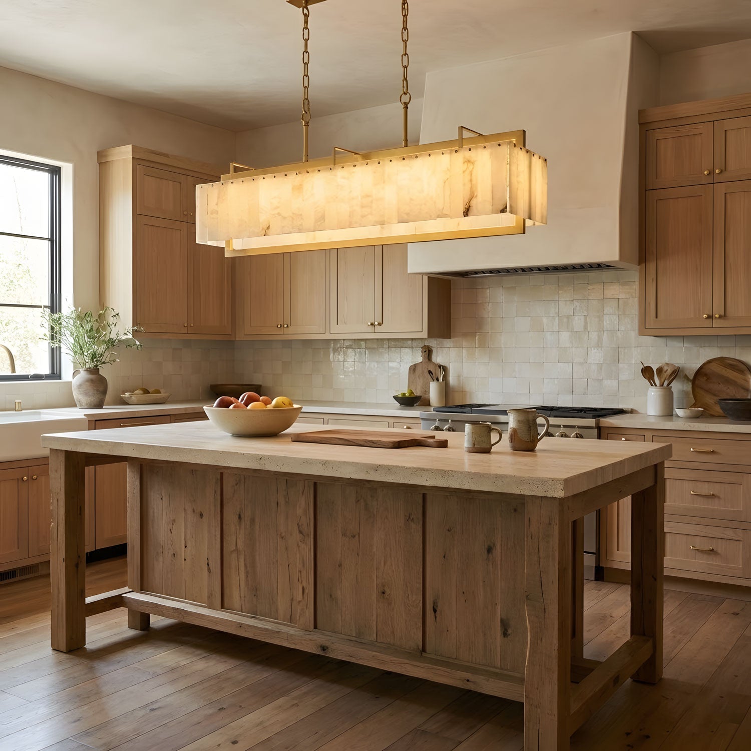 Premium Solstice Bar Alabaster Chandelier-Chandelier-Briglighting