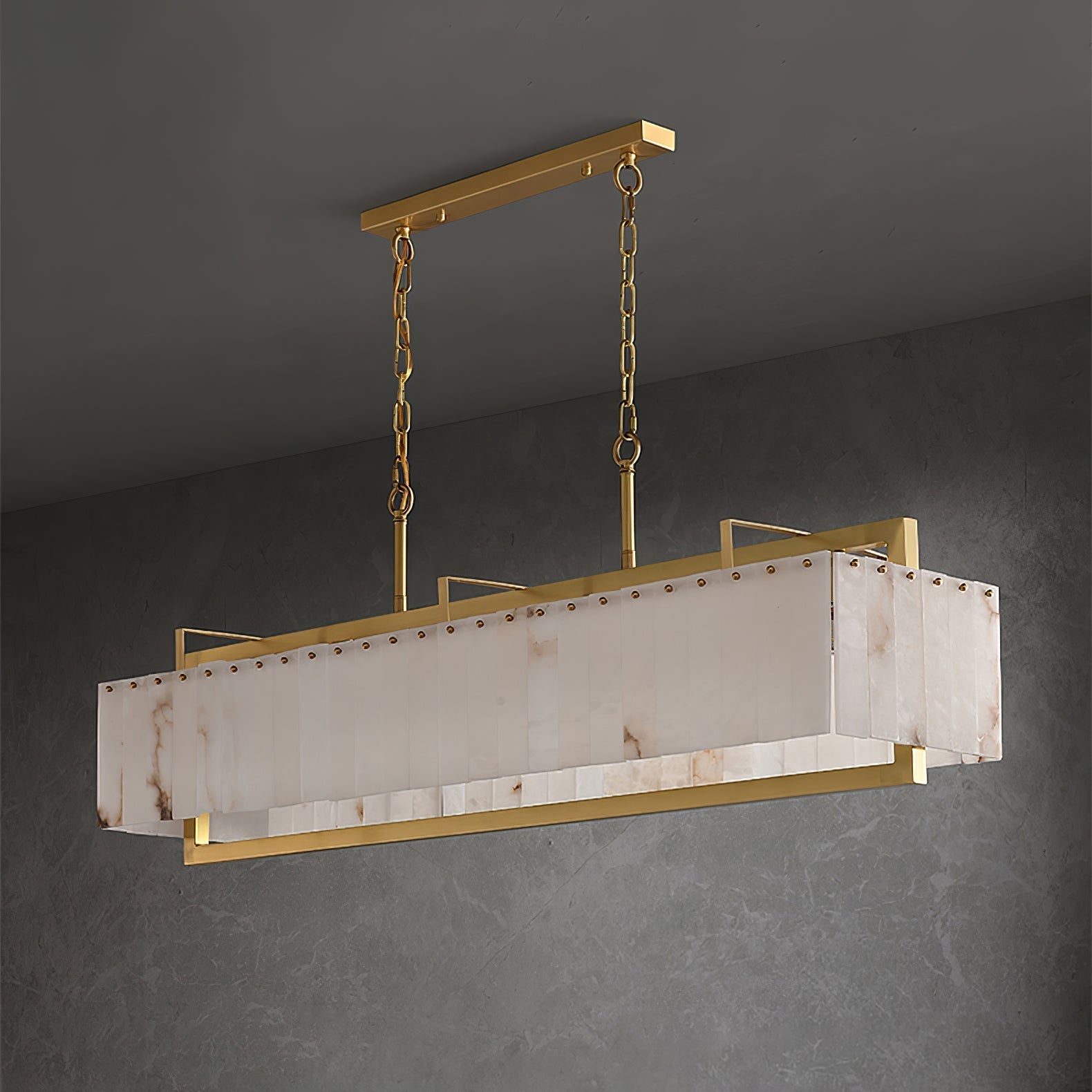 Premium Solstice Bar Alabaster Chandelier-Chandelier-Briglighting